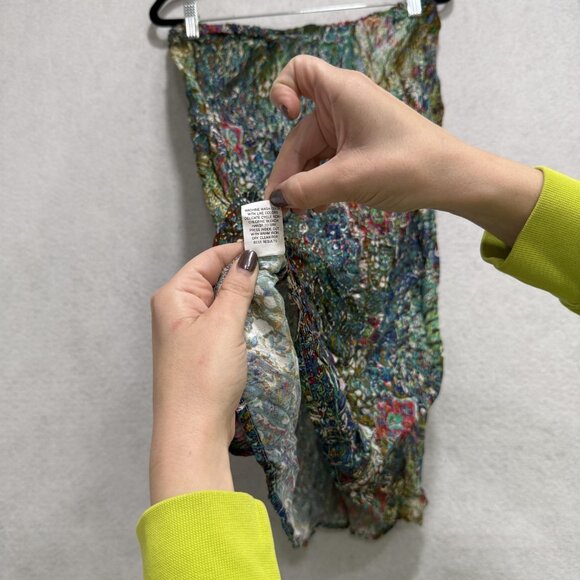 Apropos Skirt Womens Small Multicolor Crinkle Boho Abstract Made USA Patchwork - Picture 7 of 8